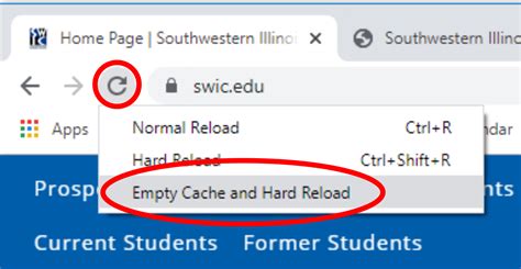 clear  browser cache southwestern illinois college