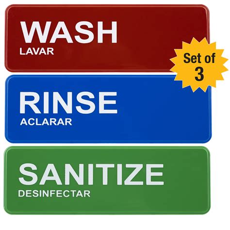 wash rinse sanitize signs   signs  ebay