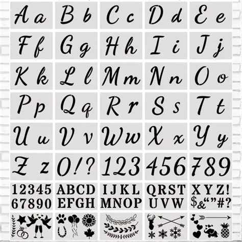 alphabet letter stencils reusable large small alphabet templates number