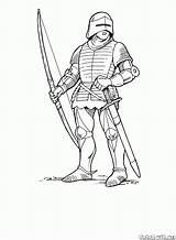 Coloring Knight Archer Pages Norman Crusade Knights Soldiers sketch template