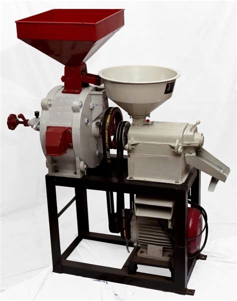 Semi Automatic Combined Mini Rice Mill And Pulveriser Flour Mill 3 Hp