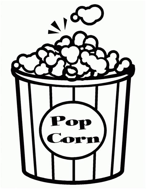 popcorn coloring page  learning educative printable