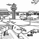 Drawing Airport Coloring Pages Kids Airports Drawings Line Airplane Color Wall School Board Google Choose Search sketch template