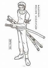 Zoro Piece Roronoa Coloring Pages Lineart Manga Drawing Anime Deviantart Printable Printablecolouringpages Drawings Downloads sketch template