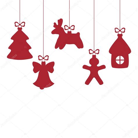 Silhueta De Enfeites Decorativos De Natal — Vetor De Stock © Agrino