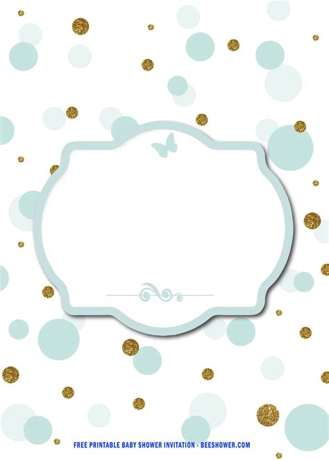 printable cute polkadot invitation templates  printable baby