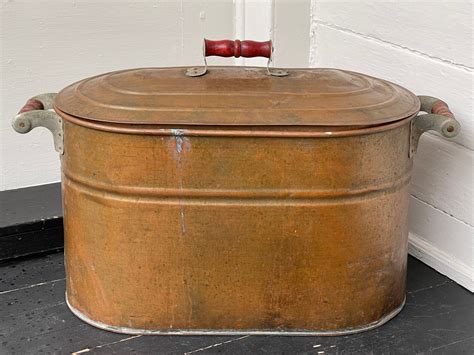 copper tub  copper lid copper boiler wash tub etsy