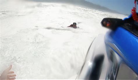 South African Big Wave Wipeout Rescue Captured On Insane Pov Gopro