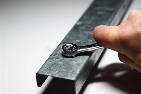 tightening bolt  spanner stock image image  metal secure