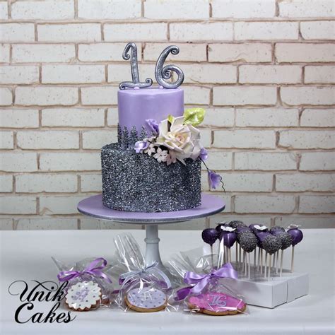 Lavender And Silver Sweet 16 Birthday Cake This Beautiful