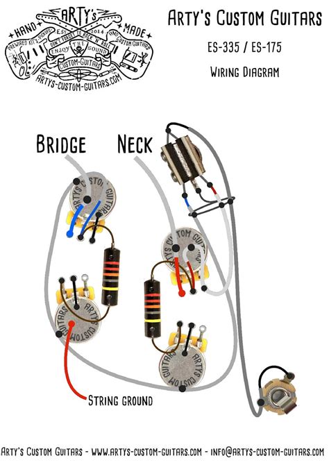 wiring diagram es  es  artys custom guitars guitar kits  guitar gibson es  joe