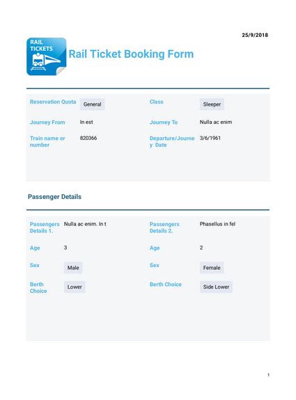 rail ticket booking template pdf templates jotform