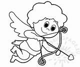 Cupid Coloring Pages Clipart Valentines Cute Outline Webstockreview Coloringpage Eu sketch template