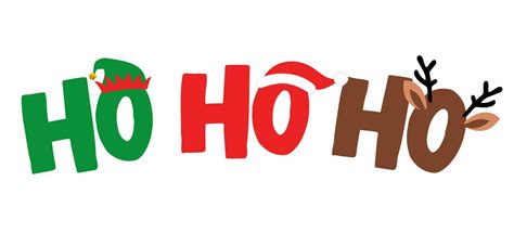 Ho Ho Ho Text With Symbols Santa Reindeer And Snowman With