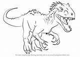 Rex Indominus Jurassic Draw Drawing Coloring Pages Step Learn Printable Color Print sketch template