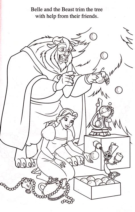 beauty   beast christmas  adult coloring coloring pages