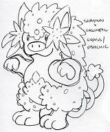 Shaymin Coloring sketch template