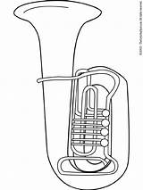 Tuba Coloring Drawing Pages Instruments Music Colouring Getdrawings Choose Board sketch template