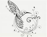 Quilling Hummingbird Drawing sketch template