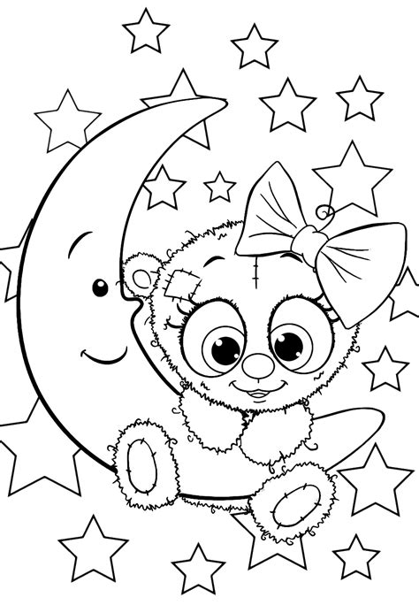 girl teddy bear coloring pages