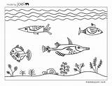 Coloring Underwater Pages Fish Printable Sheet Joel Made Template Scene Kids Sheets Madebyjoel Colouring Water Designs Under Ocean Da Clip sketch template