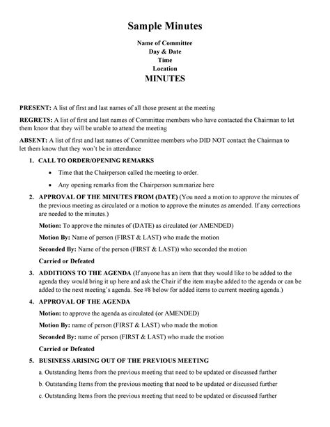 board meeting minutes template word doctemplates