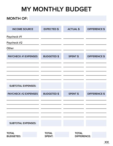 calendar printable monthly budget worksheet  calendar template