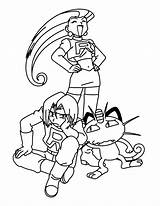 Coloring Pages Pokemon Group Team Rocket Popular sketch template