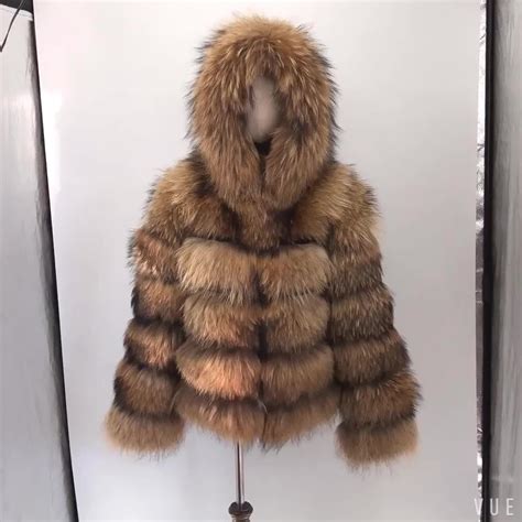 star fashion cropped design real fur coat for women winter natural
