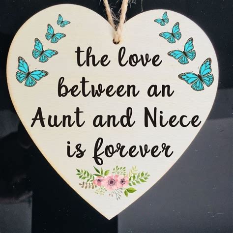 The Love Between An Aunt And Niece Is Forever Wood Sign Aunt T