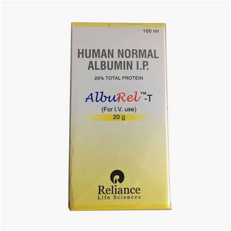 reliance human normal albumin alburel t for hospital prescription