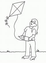 Kite Flying Volant Cerf Cometa Latawiec Dzieci Kolorowanki Kitesurfing Objets Kites Imprimer Coloriages Coloringhome sketch template