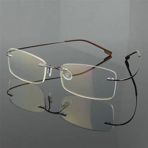 toptical 2017 fashion titanium myopia rimless glasses memory square