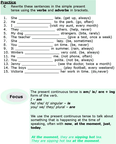 Grade 6 Grammar Lesson 1 The Simple Present And The Present Continuous