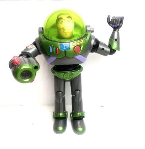 buzz lightyear night time rescue toy story gray electronic light talking vintage  picclick