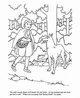 Hood Riding Coloring Red Little Fairy Tale Pages Wolf Sheets Stories Story Kids Classic Children Colouring Clipart Grandma Mother Preschool sketch template