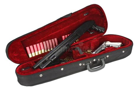 weapons  cartridges  violin case stock photo image  cosa