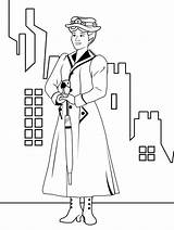 Poppins Mary Coloring Pages Kids Funny Justcolor Children sketch template