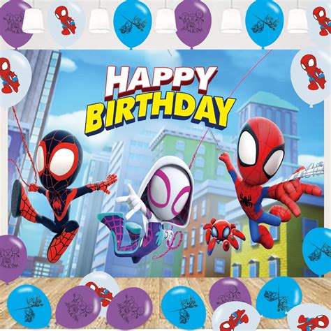 buy spidey   amazing friends happy birthday backdrop  spidey