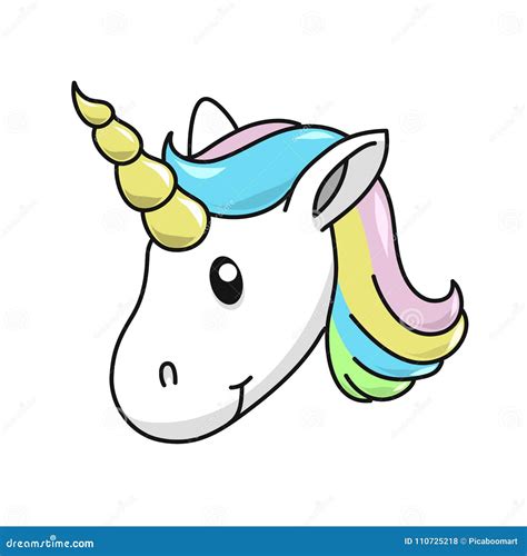 unicorn head vector illustration  white background cute magical cartoon stock vector