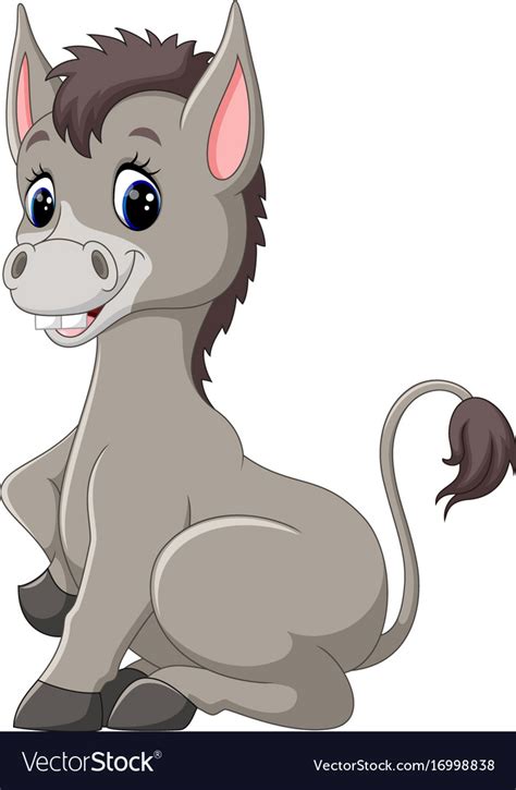 cute baby donkey cartoon royalty  vector image