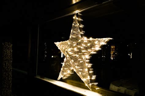 stock photo  star lights decoration  window