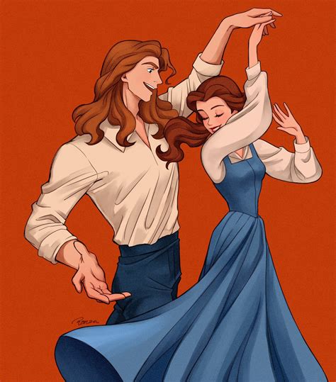 Ponzuxponzu Disney Belle And Adam In 2020 Disney Princess Drawings