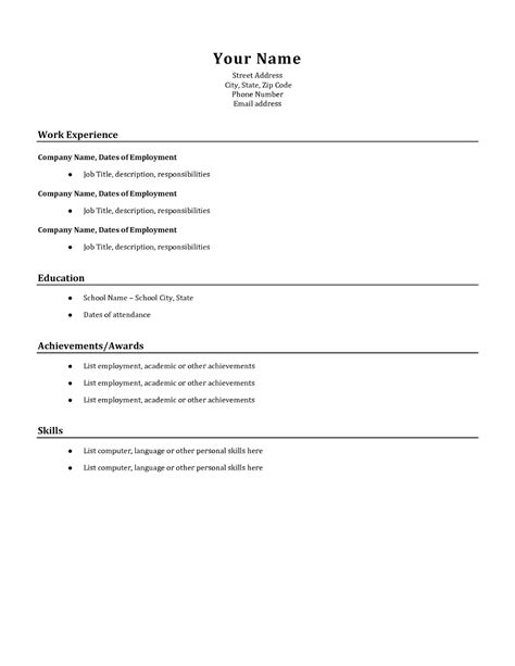 simple resume templates  pikolfolio