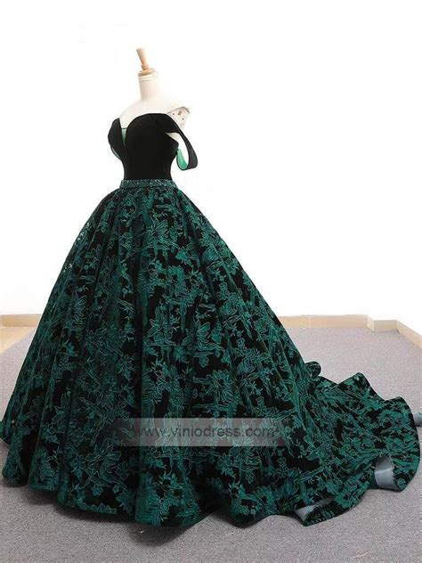 emerald green floral prom dresses vintage lace ball gowns fd viniodress prom dresses