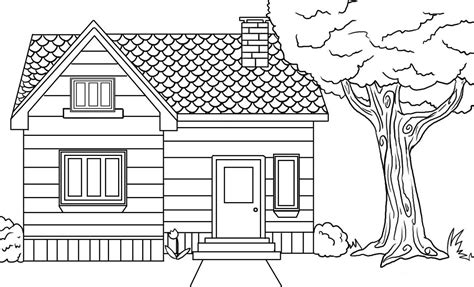 house outline coloring page
