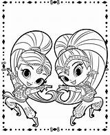 Shimmer Shine Coloring Pages Fun Kids sketch template