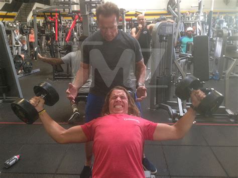 [pic] arnold schwarzenegger working out with joseph baena at gym with his son hollywood life