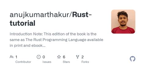 github anujkumarthakur rust tutorial introduction note this edition