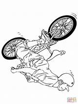 Bmx Coloring Pages Bike Drawing Cyclist Falls Printable Kids Mbx Supercoloring Popular Cycling Color Categories Coloringhome Print Silhouettes sketch template